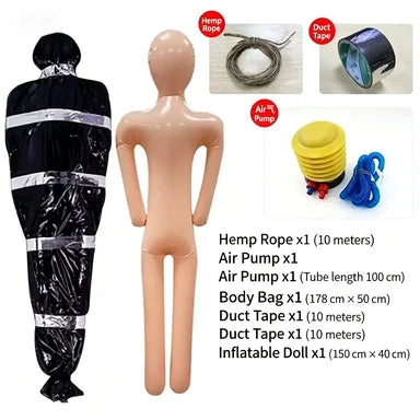 Maniquí Inflable de Halloween, Muñeco Humano Falso con Bolsa de Sangre para Casa Embrujada, Fiesta de Terror, Decoración Aterradora