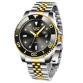 LIGE Fashion Man Watch Diamond Dial Business Watch Waterproof Calendar Butterfly Double Snap Stainless Steel Mens Watch Reloj