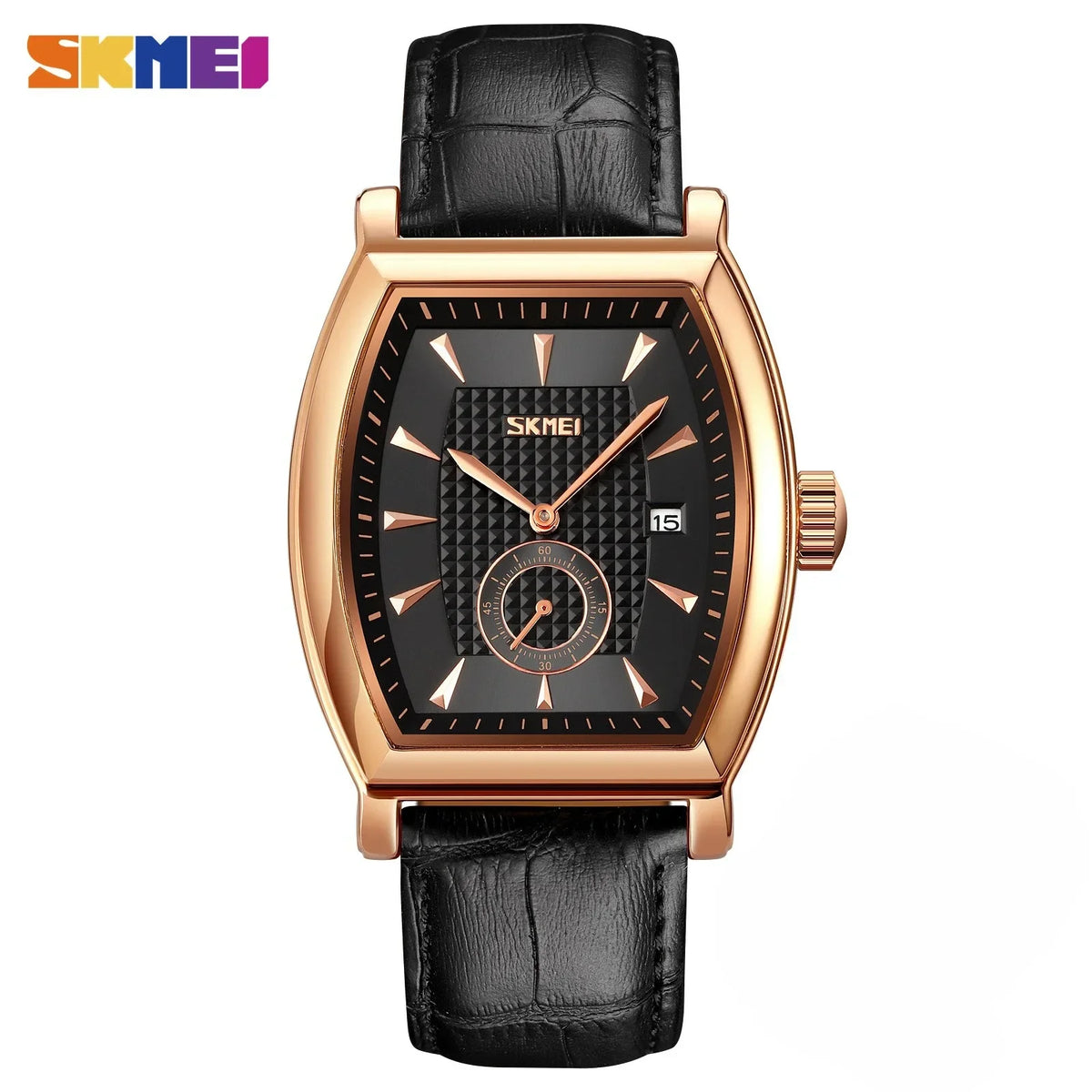 Reloj de cuarzo para hombre SKMEI 9306 de negocios, de lujo, con correa de cuero, calendario, resistente al agua, deportivo, reloj de pulsera para hombre