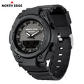 Reloj militar digital para hombre NORTH EDGE FORTRESS, deportivo, para exteriores, resistente al agua 50m, con hora mundial, cuenta regresiva y pantalla LED