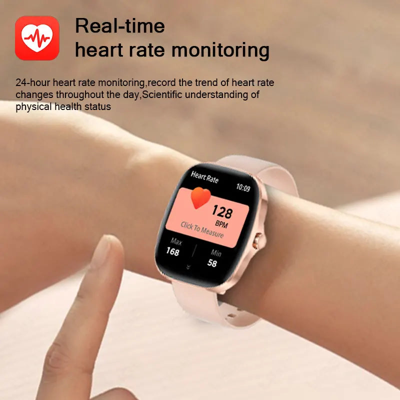 New Smart Watch Women 1.53"HD Smartwatch for Android iOS BT Call Heart Rate Sleep SpO2 Monitor IP68 Waterproof Smart Watches Men