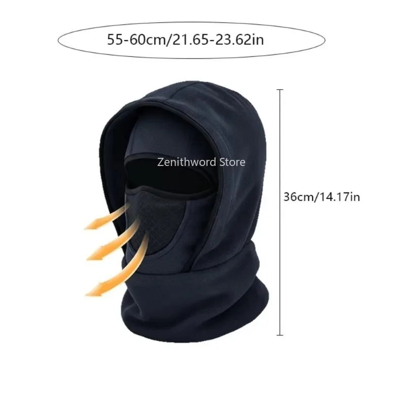 Pasamontaña impermeable de forro polar, gorro térmico para ciclismo, esquí, cuello con capucha para la temporada de frío, protector facial para el cuello.