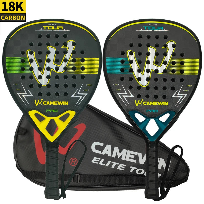 Raqueta de Padel de fibra de carbono de 18K, raqueta de Padel con núcleo de espuma viscoelástica elástica EVA, raqueta de tenis ligera, raqueta de Padel de fibra de carbono