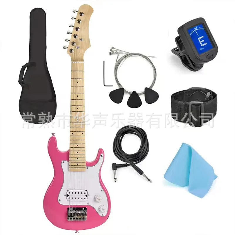 Guitarra Eléctrica de 30 Pulgadas para Niños y Niñas Principiantes, con Correa de Mochila y Accesorios, Instrumento de Cuerda