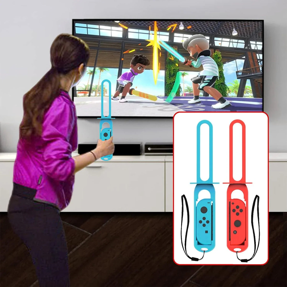 Paquete de accesorios deportivos 10 en 1 para Nintendo Switch, Kit de accesorios deportivos para juegos Oled con palos de Golf