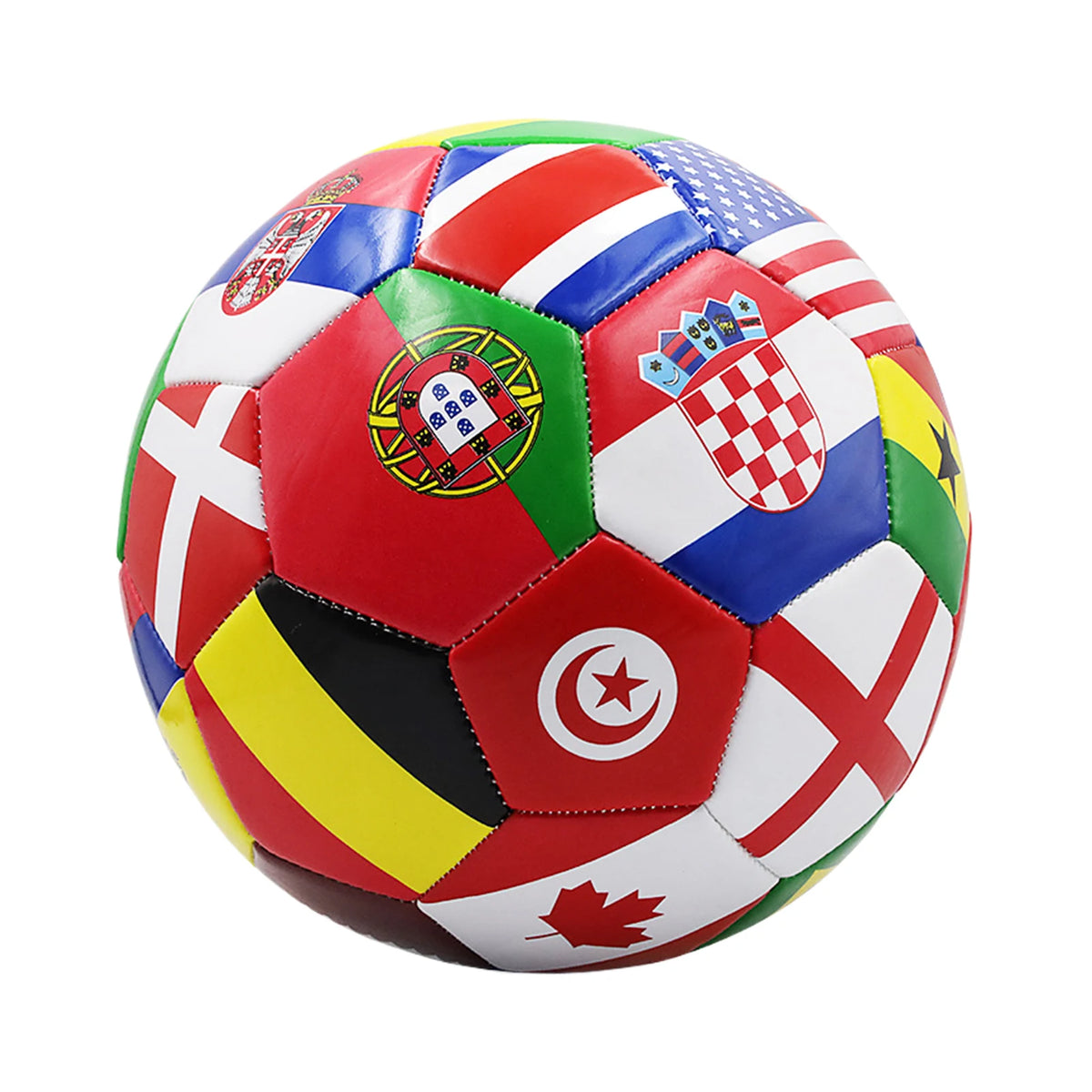 Balón de Fútbol con Estampado de Bandera, Tamaño Oficial 5, Balón de Fútbol para Partidos al Aire Libre, Balón de Fútbol de PVC de 2.7 mm de Grosor, Balón de Entrenamiento para Equipos