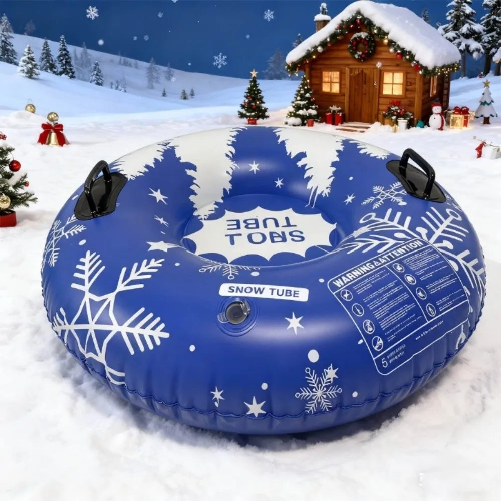 Anillo de esquí inflable de PVC de 120 cm, tubo de nieve para invierno, capacidad de carga de 135 kg, ideal para pistas de esquí, pendientes de jardines y parques comunitarios.