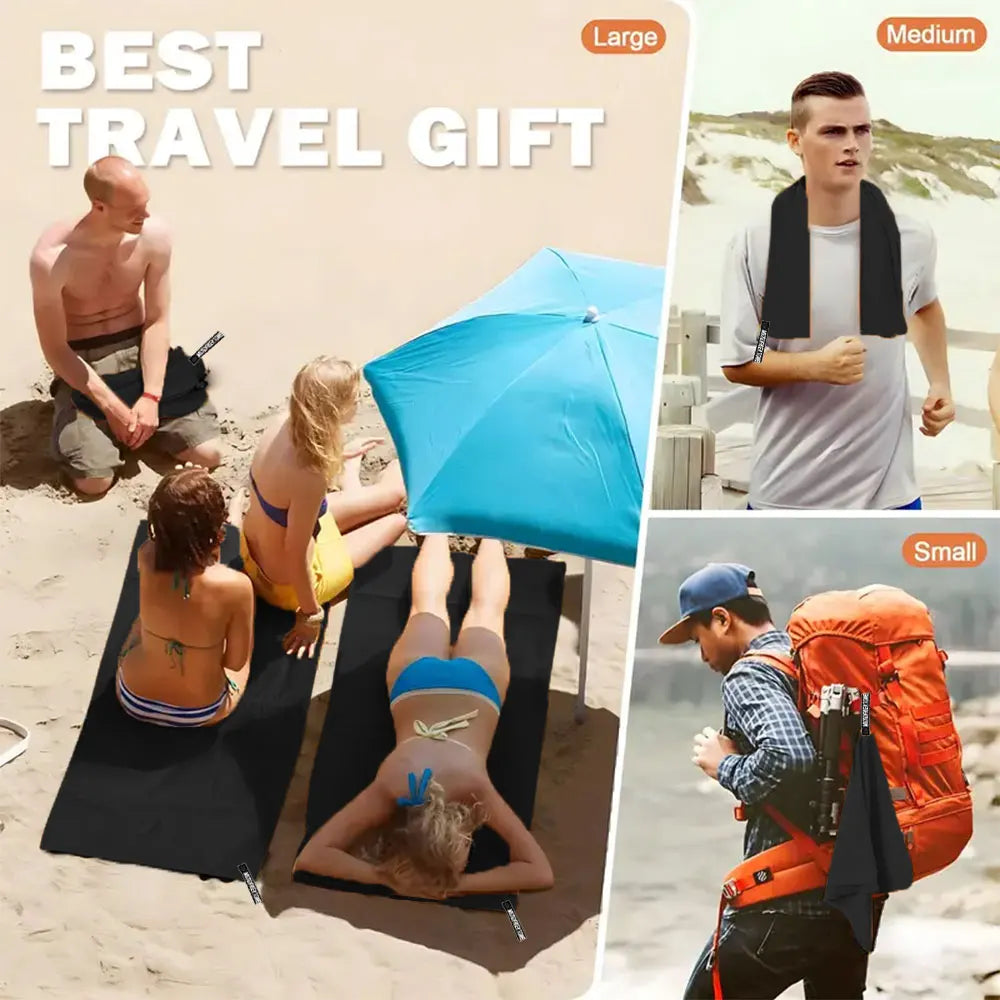 Toallas suaves de microfibra de Color sólido, juegos de toallas para deportes al aire libre, de secado rápido, para Fitness, piscina, viajes ligeros