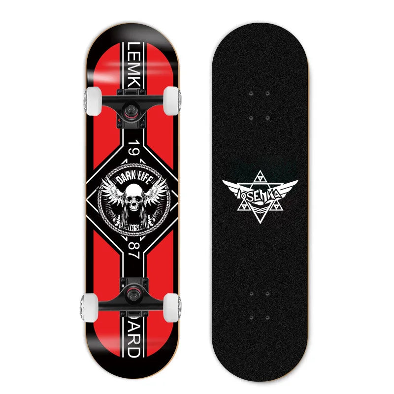 Patineta de Doble Kick para Principiantes, 7 Capas de Madera de Arce, Cuatro Ruedas, Cruiser Urbano, Tabla Completa para Adultos, Hombres, Mujeres y Adolescentes