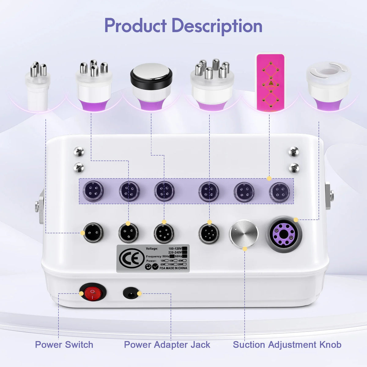 Máquina de Ultrasonido 6 en 1 con Pantalla Táctil para Moldear el Cuerpo, Masajeador Láser Lipo, Cavitación, Vacío, Quema de Grasa, Eliminación de Celulitis