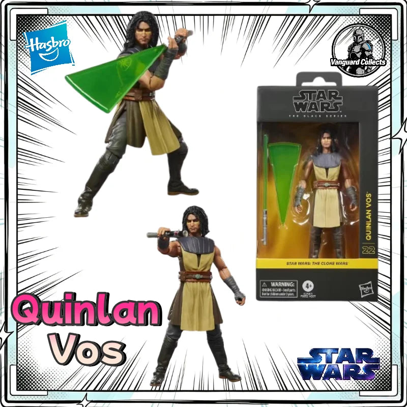 【DISPONIBLE EN STOCK】Figura de acción de Quinlan Vos de la serie Black de Star Wars de Hasbro, juguete coleccionable, regalo perfecto o adorno.