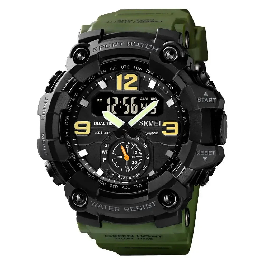 Reloj digital militar SKMEI 1637 para hombre, reloj de pulsera impermeable con camuflaje, reloj deportivo de cuarzo resistente a los golpes 1384 para hombre