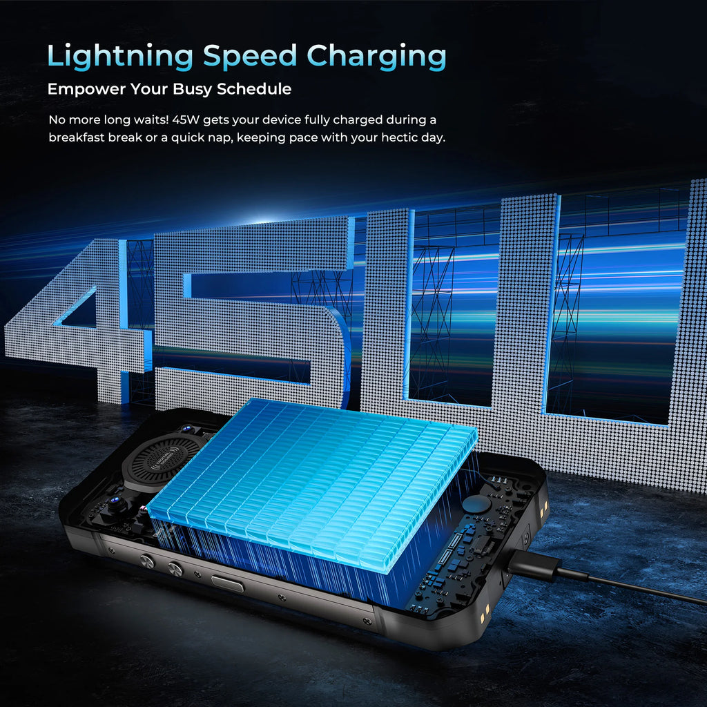 OUKITEL WP61, teléfono inteligente resistente 5G con Android, 16 GB de RAM, 36 GB de almacenamiento (12+24) + 512 GB, batería de 20000 mAh, carga rápida de 45 W, cámara de 108 MP, pantalla de 6,78 pulgadas, NFC, 120 Hz, p