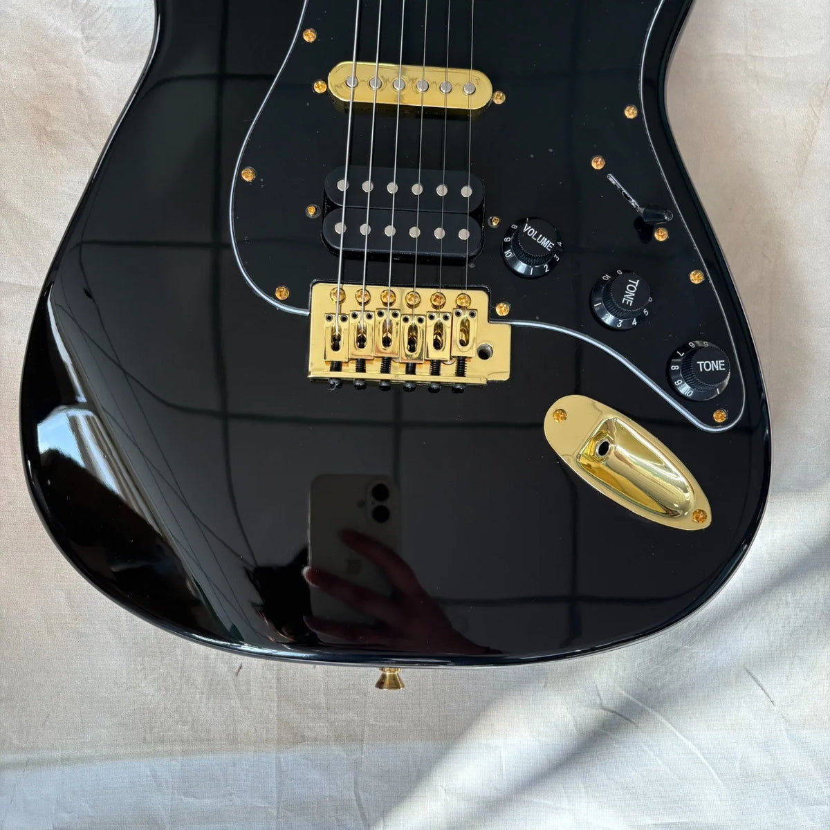 Diapasón de palisandro para guitarra estilo 2025, mástil de arce, herrajes dorados