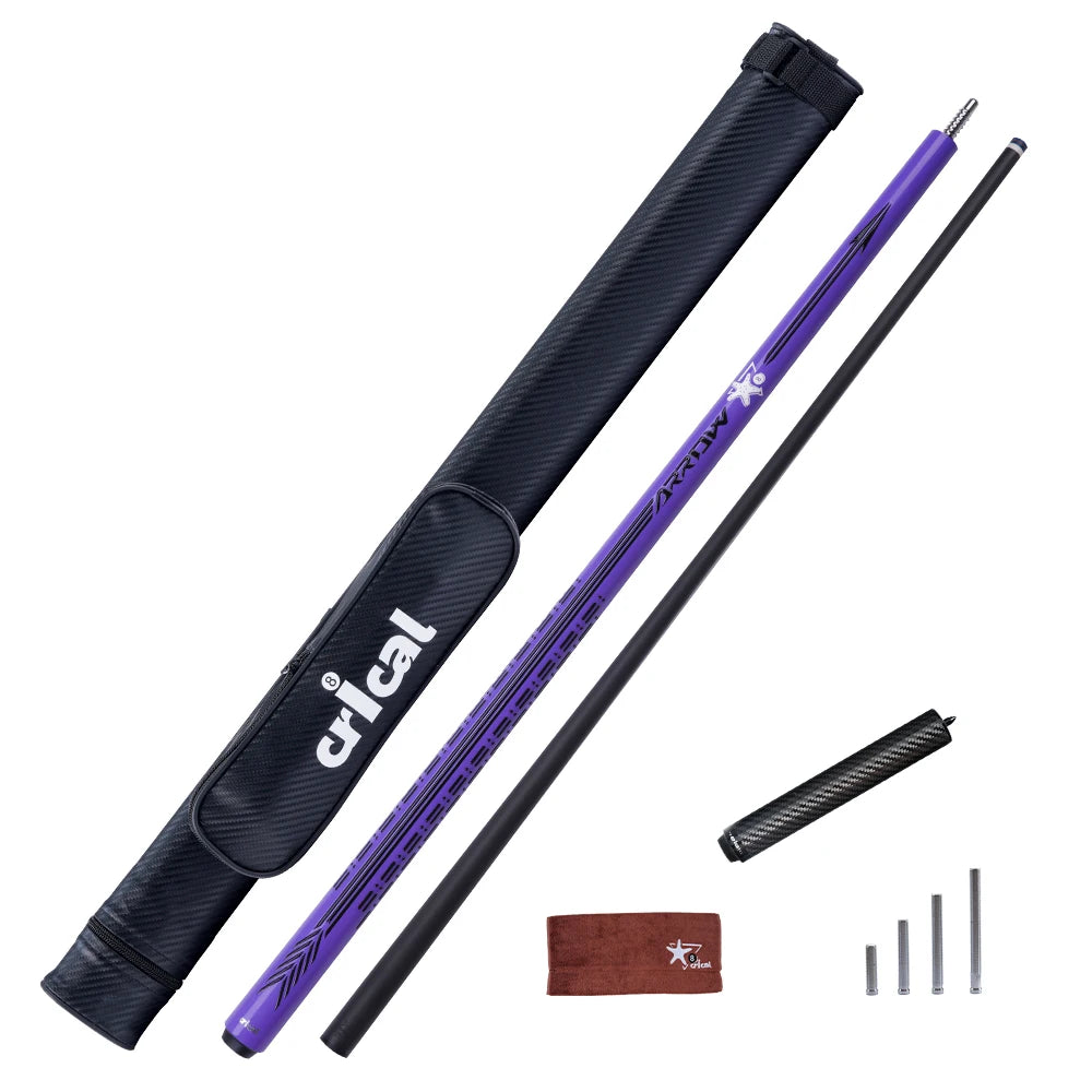 Taco de billar de fibra de carbono CRICAL, serie 58" PD, taco de billar profesional de baja deflexión