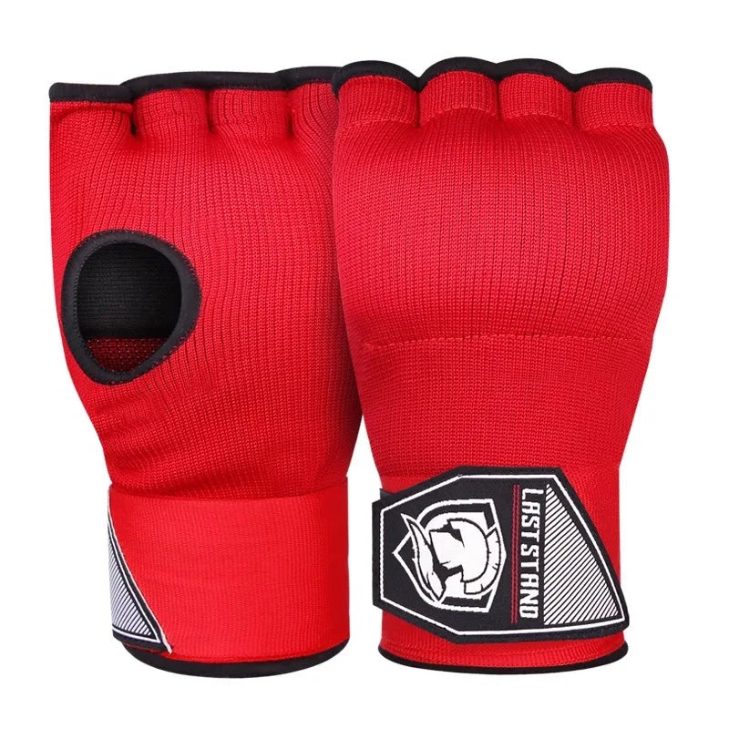 Guante de boxeo de Gel de medio dedo Mma, Sanda Muay Thai, guante interior de envoltura de mano para entrenamiento con correa de muñeca larga, accesorio de entrenamiento de boxeo
