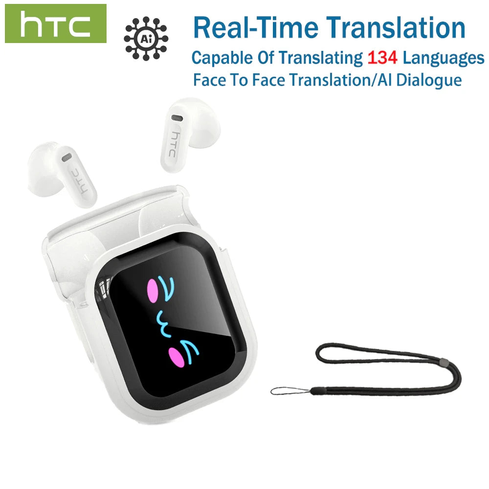 Auriculares inalámbricos Bluetooth originales HTC NE20, auriculares internos con traducción por IA, pantalla táctil multifunción LED, auriculares con reducción de ruido