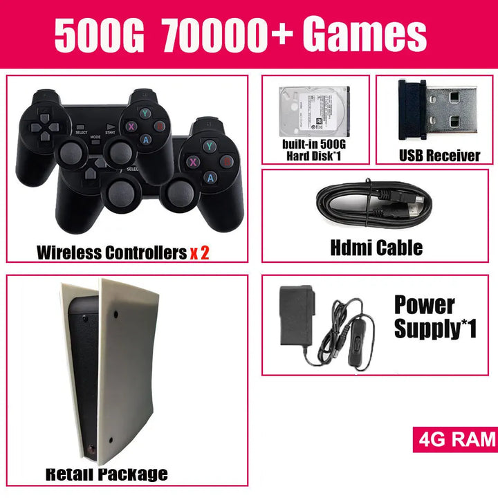 ¡Nuevo! Consola de juegos retro X5 con disco duro de 2 TB, más de 70 000 juegos, salida de alta definición 4K y más de 60 emuladores para XBOX y WII, con mando inalámbrico.