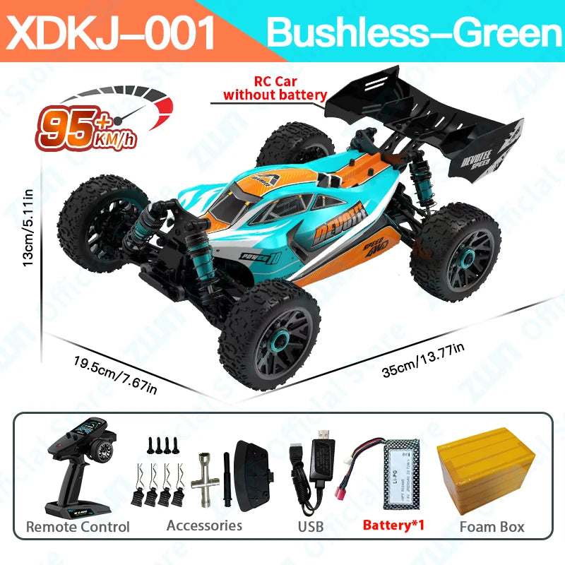 Coches RC profesionales 4WD de 95KM/H, coche de carreras 3S 1/14 sin escobillas de alta velocidad, juguetes de control remoto para derrapes competitivos VS Wltoys 144010
