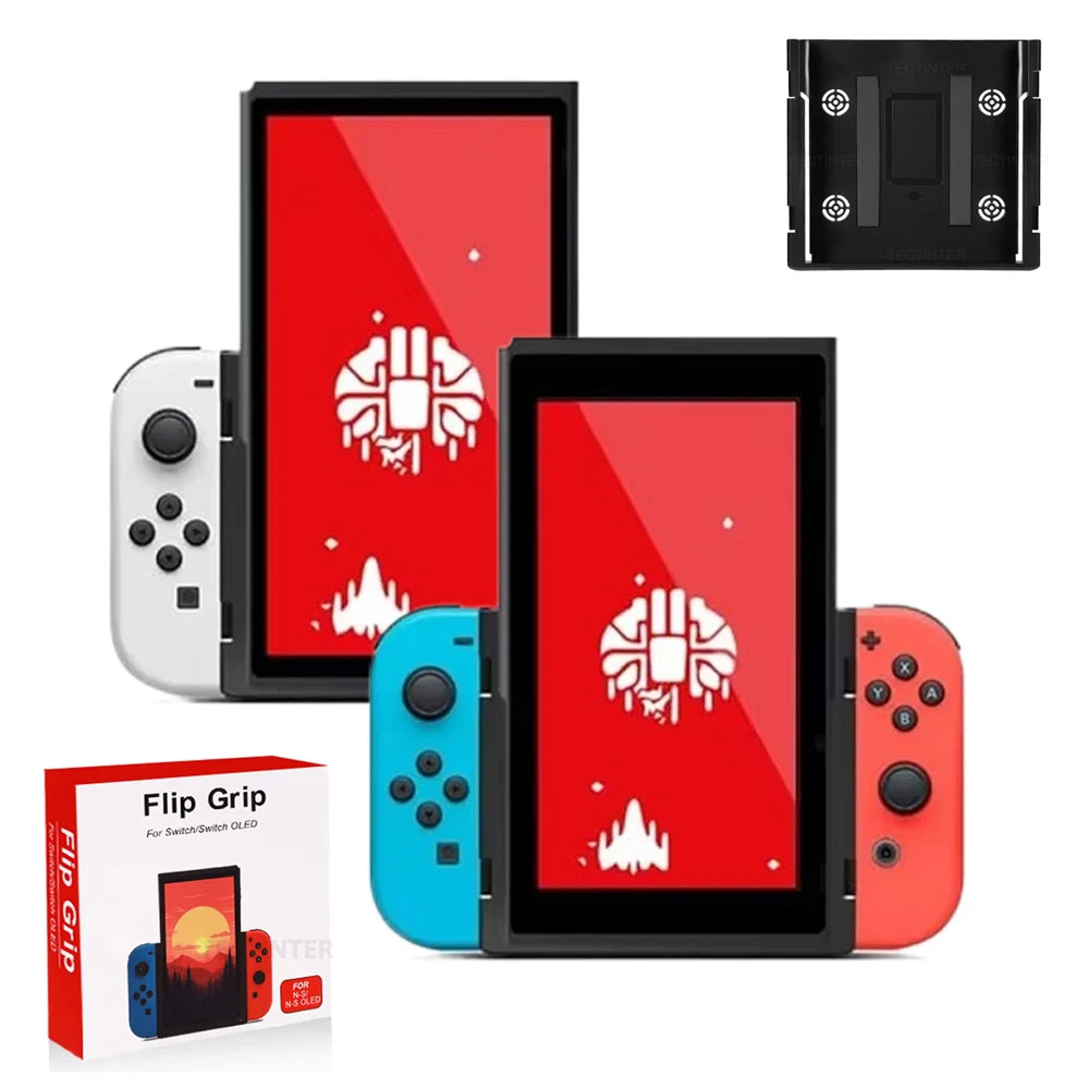 Para Nintendo Switch 1/OLED consola de juegos soporte Vertical agarre controlador abatible accesorios de mando para Switch Joystick de mano