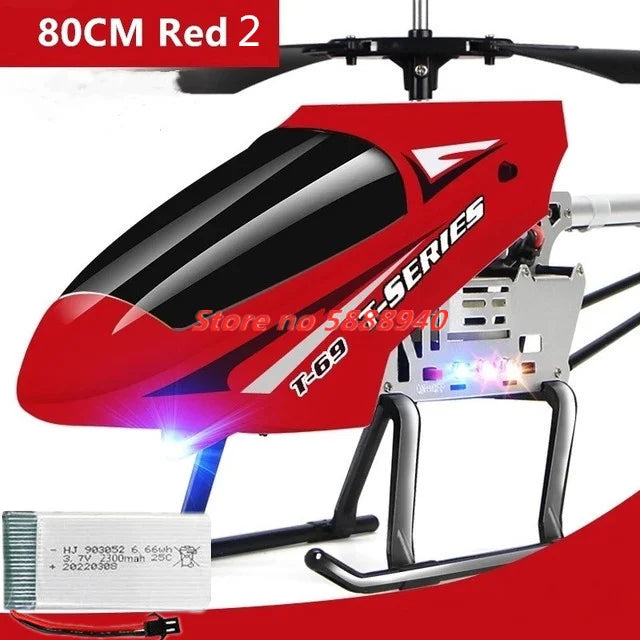 Helicóptero RC de Aleación Actualizado, 2.4G, 150M, 85CM, Gran Tamaño, Resistente a Caídas, con Luces LED, Control Remoto, Regalos