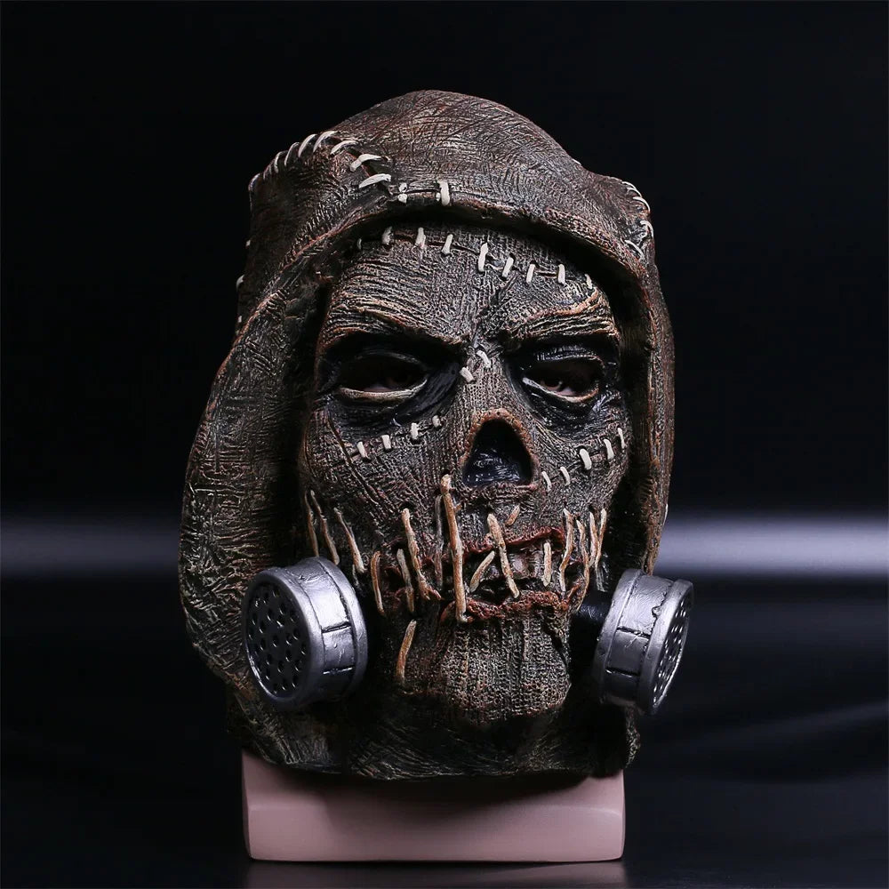 The Scarecrow Skeleton Masks Dr. Jonathan Crane Mask Latex Scary Funny Blocks Superhero Halloween Costume Party Prop for Adult