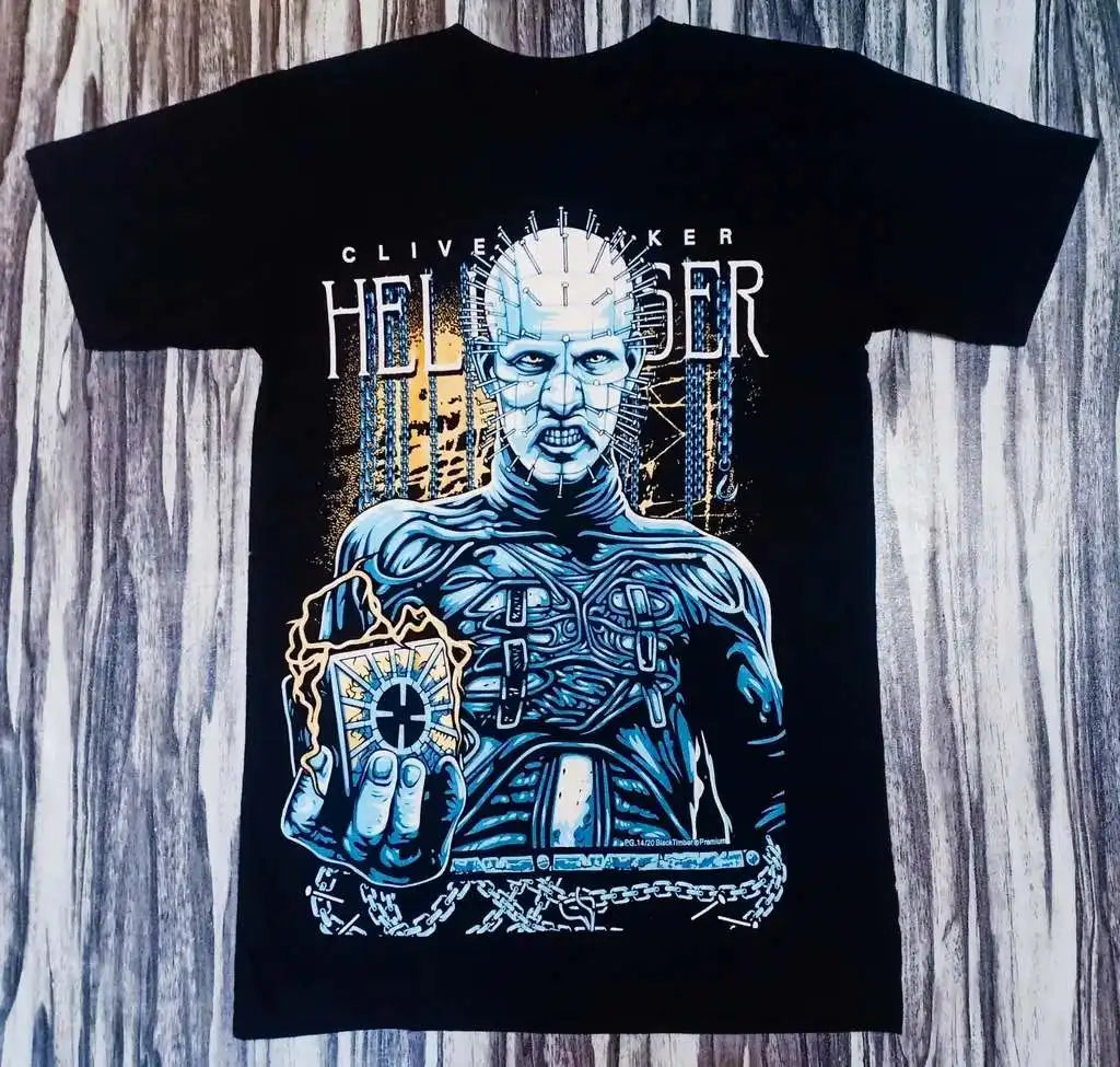 Camiseta gráfica de la película de terror Hellraiser, con el personaje Pinhead de Clive Barker, de algodón, para hombre y mujer, estilo urbano.