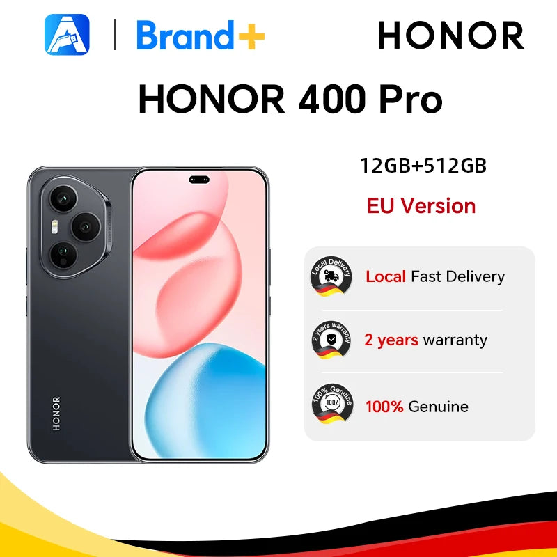 HONOR 400 Pro 5G, Versión UE, Smartphone 5G, Cámara principal ultra nítida de 200 MP con IA, Qualcomm Snapdragon 8 Gen 3, Batería de 5300 mAh