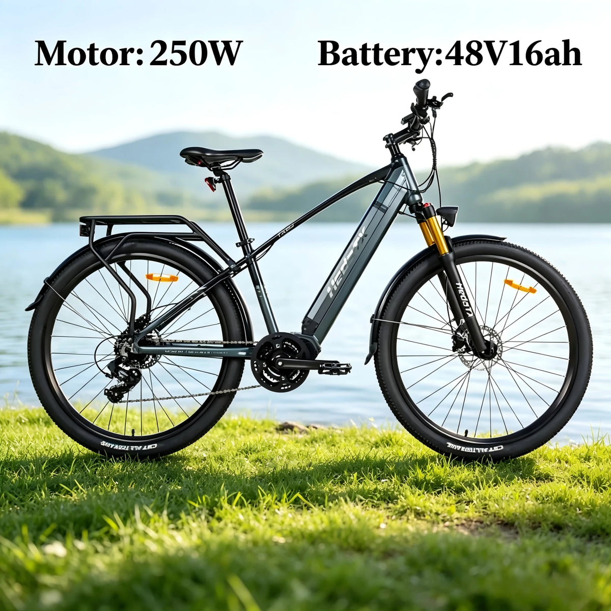 Bicicleta eléctrica de montaña para adultos de lujo, motor central de 250W (750W pico), 45 km/h, TX90, 48V 16Ah, cuadro de aluminio de 29 pulgadas, frenos hidráulicos