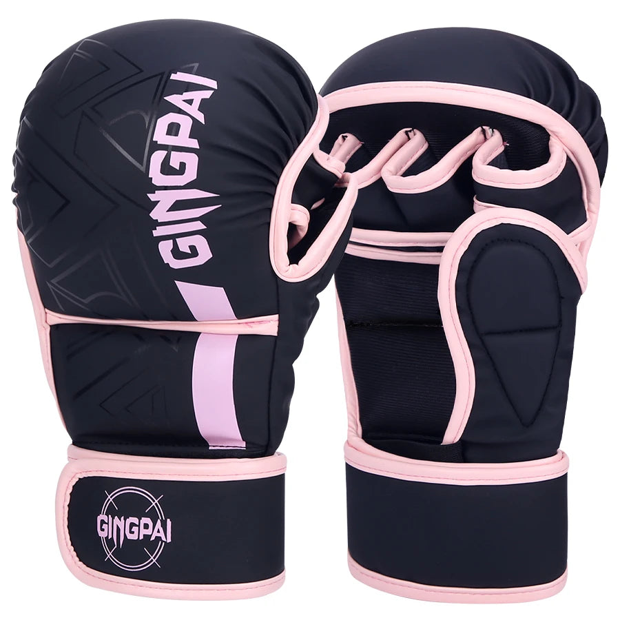 Guantes de Boxeo Profesionales MMA, Medios Dedos, para Saco de Arena, Karate, Muay Thai, Entrenamiento, PU, Adultos y Niños, Equipo de Boxeo Reforzado