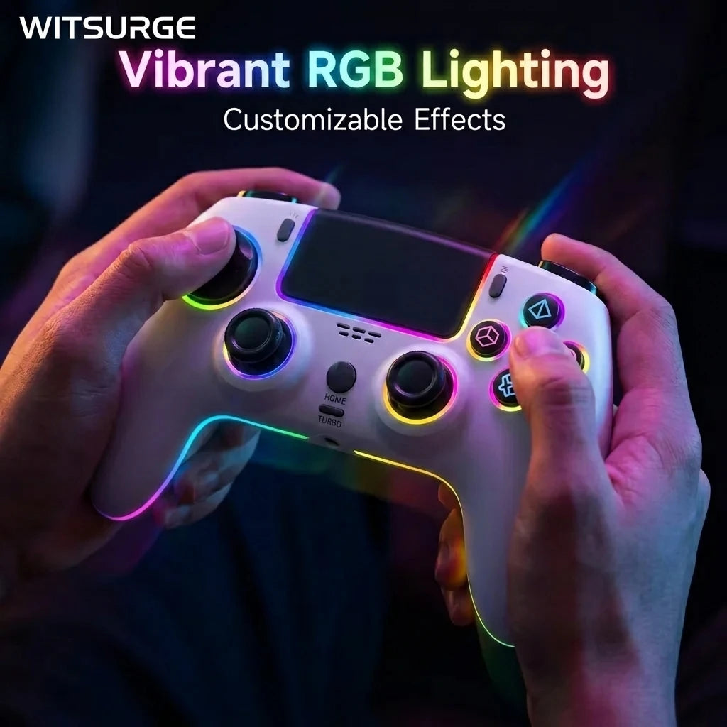 Mando WITSURGE con efecto Hall para PS5, mando inalámbrico anti-deriva, joysticks y gatillos de efecto Hall dual, botones traseros macro, 1500 mAh, RGB