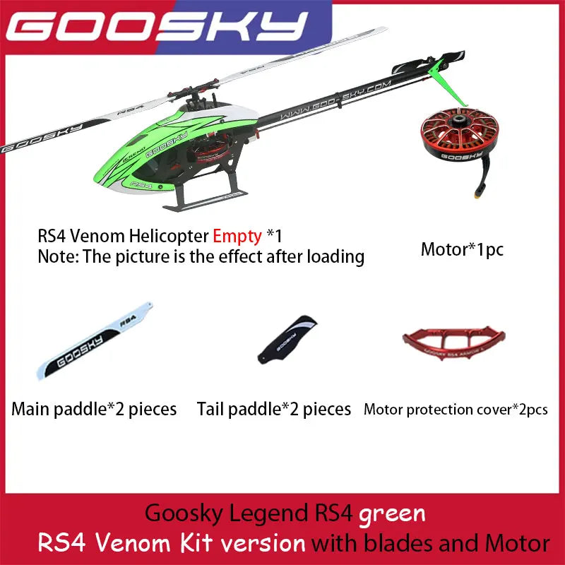 Helicóptero RC Goosky RS4 Venom Combo KIT/PNP, Avión de Control Remoto Profesional para Hombres y Niños, Radiocontrol Inalámbrico