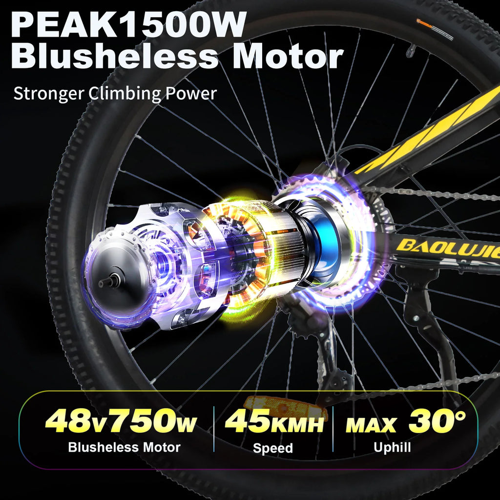 2026 S9 750W 48V14AH Dual Suspension 50km/h Hydraulic Brakes 29 Inch 10-speed Colorful Dashboard Mountain Adult Electric Bicycle