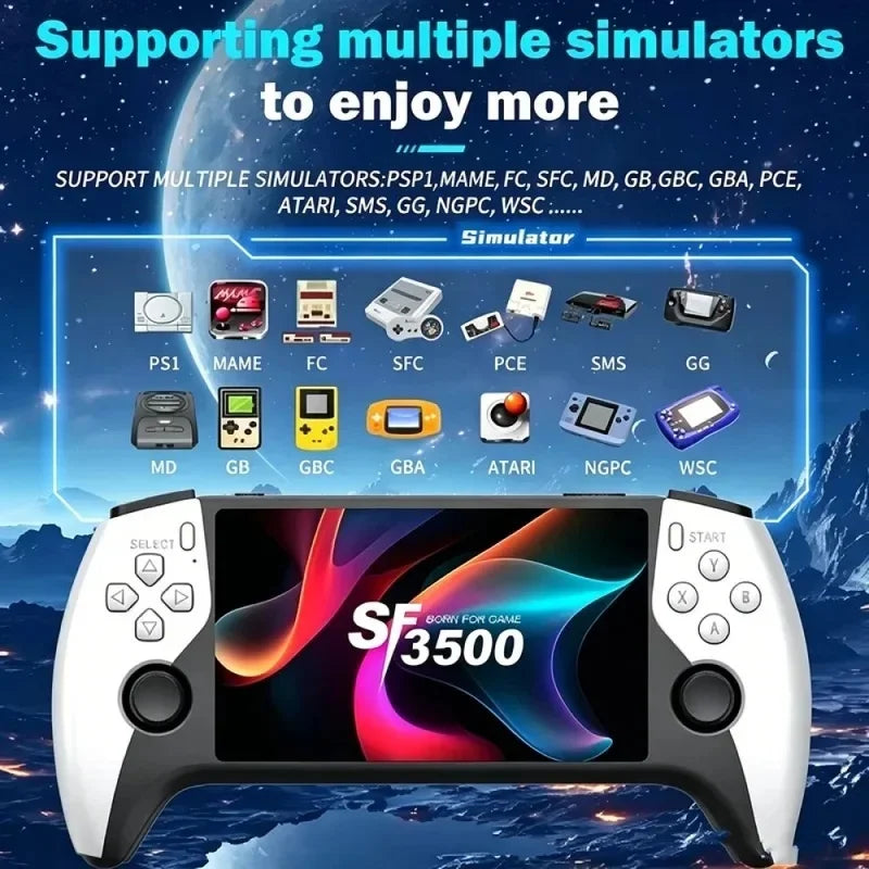 Nueva consola de juegos portátil retro | Pantalla grande HD de 3.5 pulgadas | Joysticks dobles | Función de salida a TV | Arcade retro de bolsillo