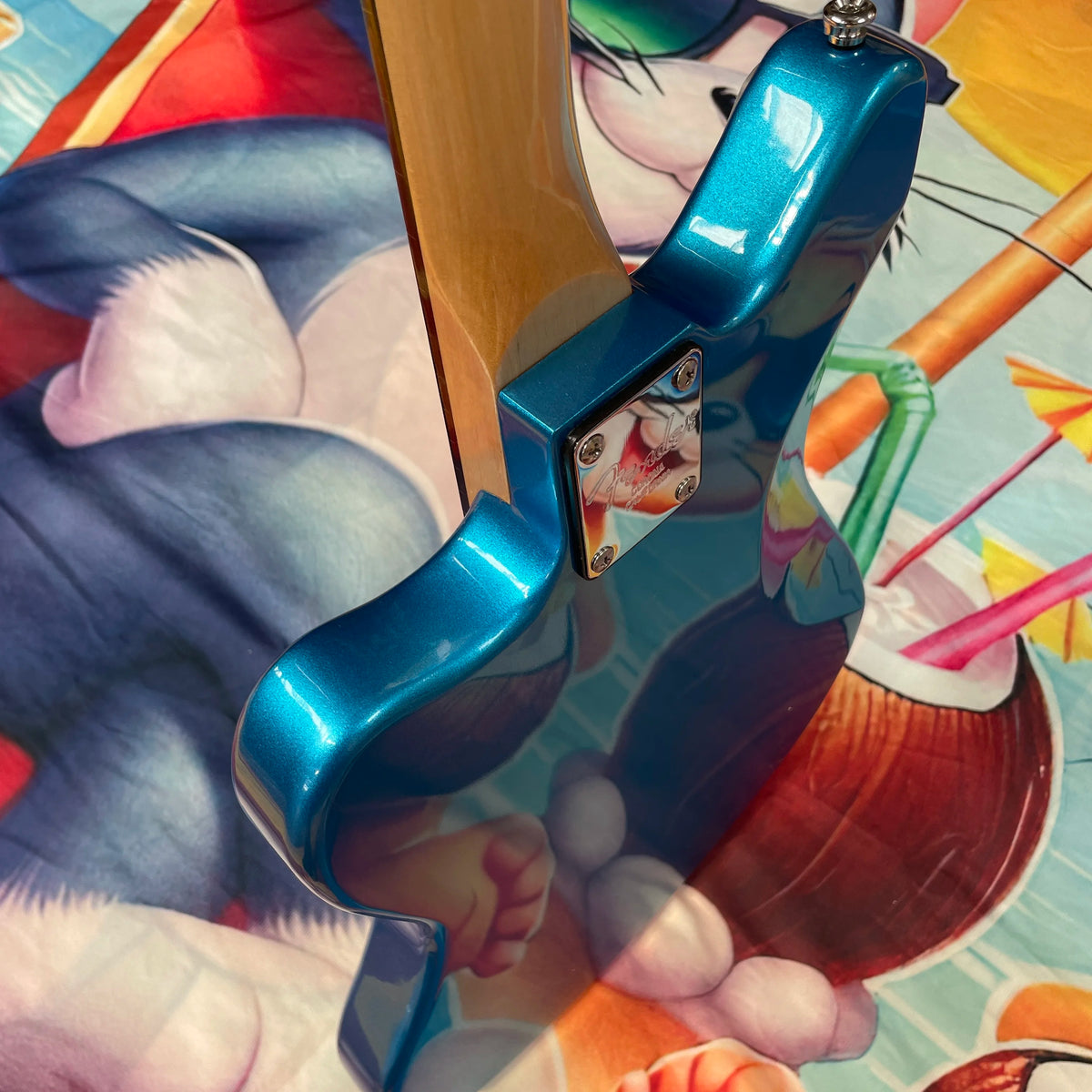 Guitarra Eléctrica de 6 Cuerdas Azul Metálico, Guitarra Ss con Diapasón de Palisandro, Guitarra Cheetah