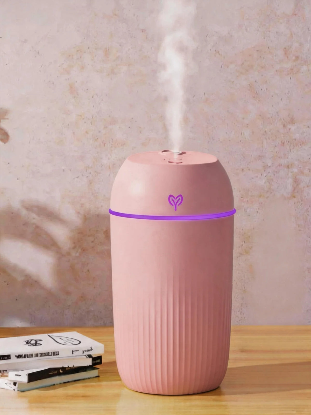Humidificador ultrasónico portátil USB de 420 ml, mini difusor de aceites esenciales, purificador de aire para coche, generador de niebla aniónica con aroma.