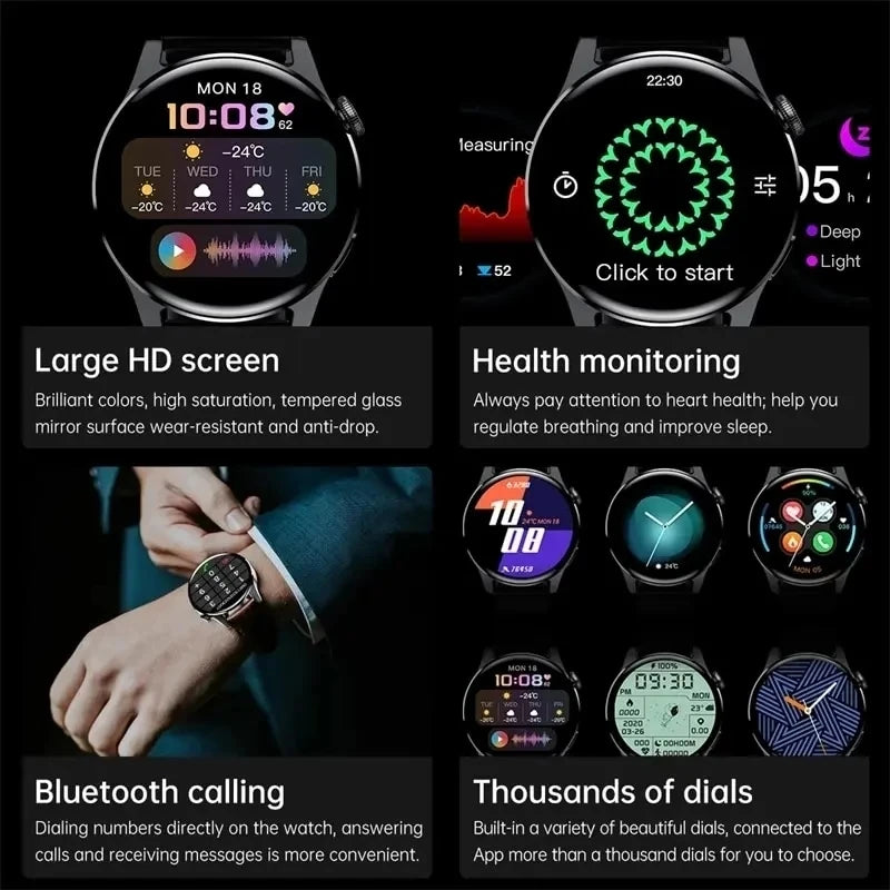 Reloj inteligente 2026 Watch 5 Pro con seguimiento GPS, pantalla AMOLED de 1.52'', resolución 360*360, llamadas BT, monitor de salud, resistente al agua, para hombre Ht30