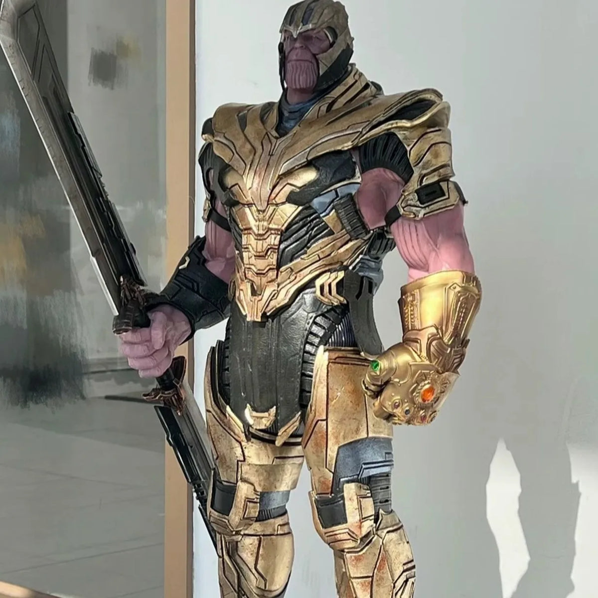 Avengers Thanos Movie Figure Perimeter Resin Model Standing Posture Can Shine Advanced Decorative Ornaments Birthday Gifts Toys