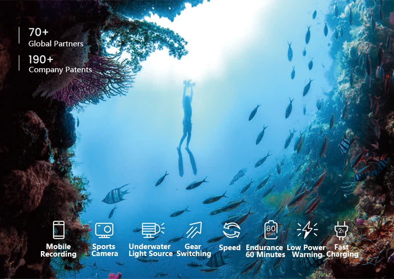 Nueva Versión de Equipo de Buceo Mixto, Scooter Submarino Eléctrico con Doble Motor de Hélice para Deportes Acuáticos
