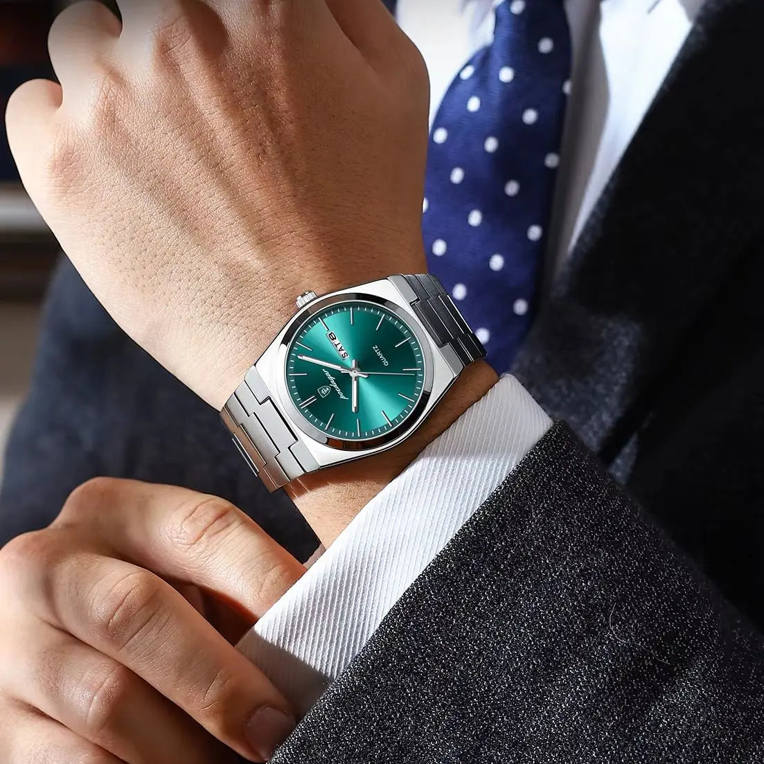 Reloj de pulsera de cuarzo para hombre POEDAGAR de lujo, de acero inoxidable, resistente al agua, luminoso, con fecha y día, estilo casual y moderno