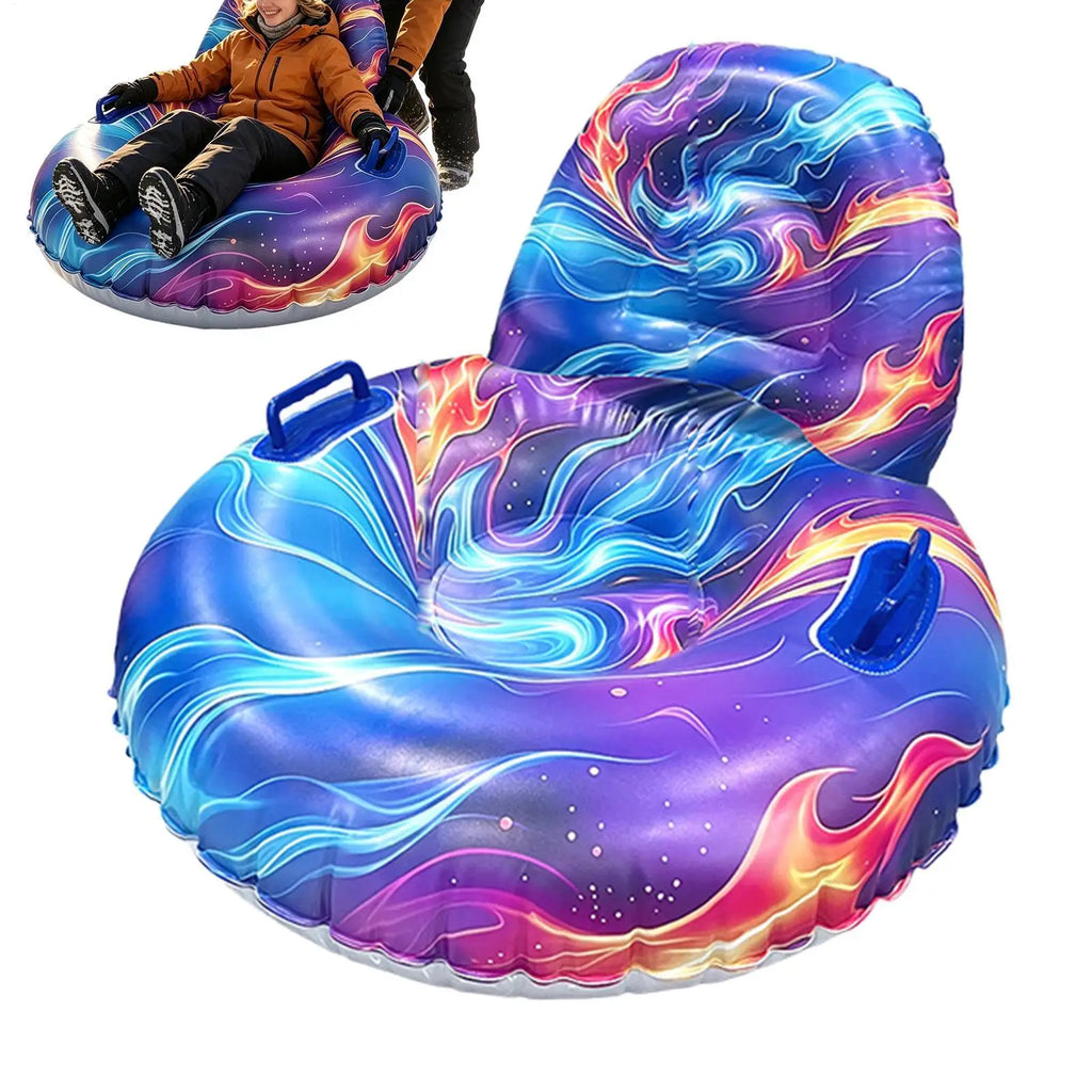 Tubos de nieve para adultos, trineos ergonómicos inflables con base antideslizante y respaldo, ideales para actividades al aire libre en familia durante el invierno, para practicar deportes en la playa o en un parque.