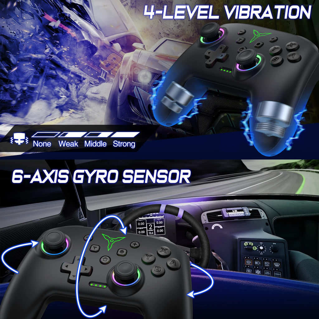 Control Inalámbrico BEBONCOOL para Switch 2 con Joystick y Doble Vibración, Compatible con Switch OLED/Lite, Control Remoto para Juegos