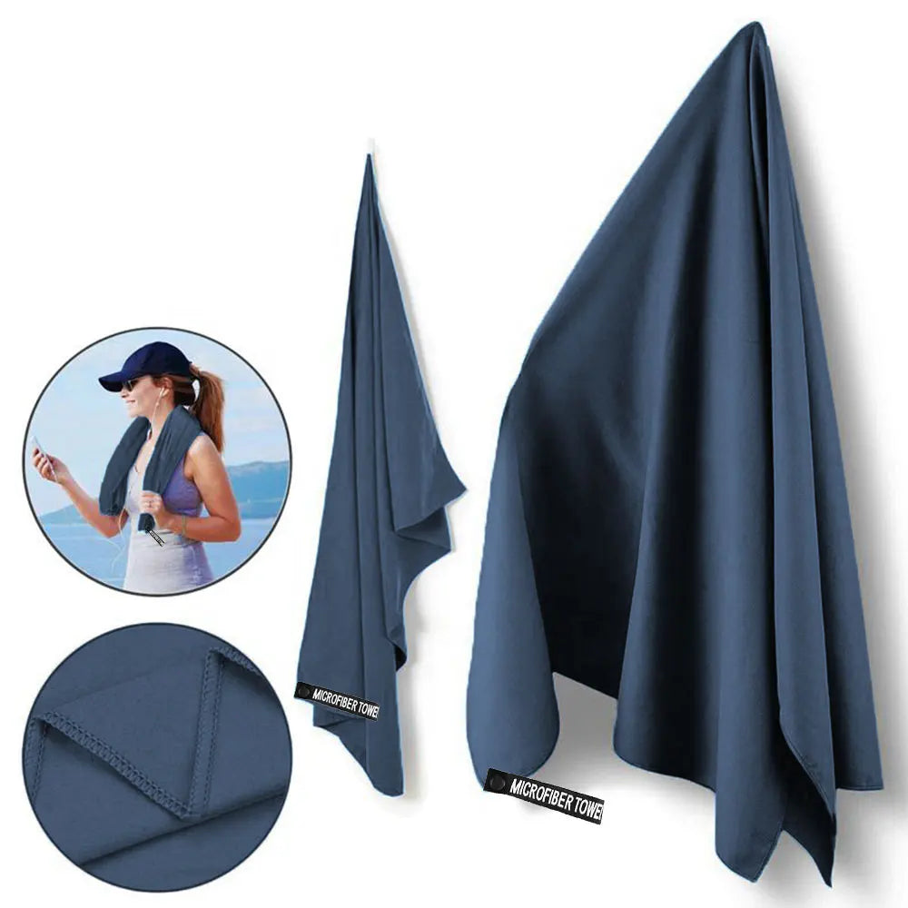 Toalla de secado rápido de microfibra tejida ultrafina, portátil, absorbente, ligera, duradera para nadar, Yoga, correr, viajar