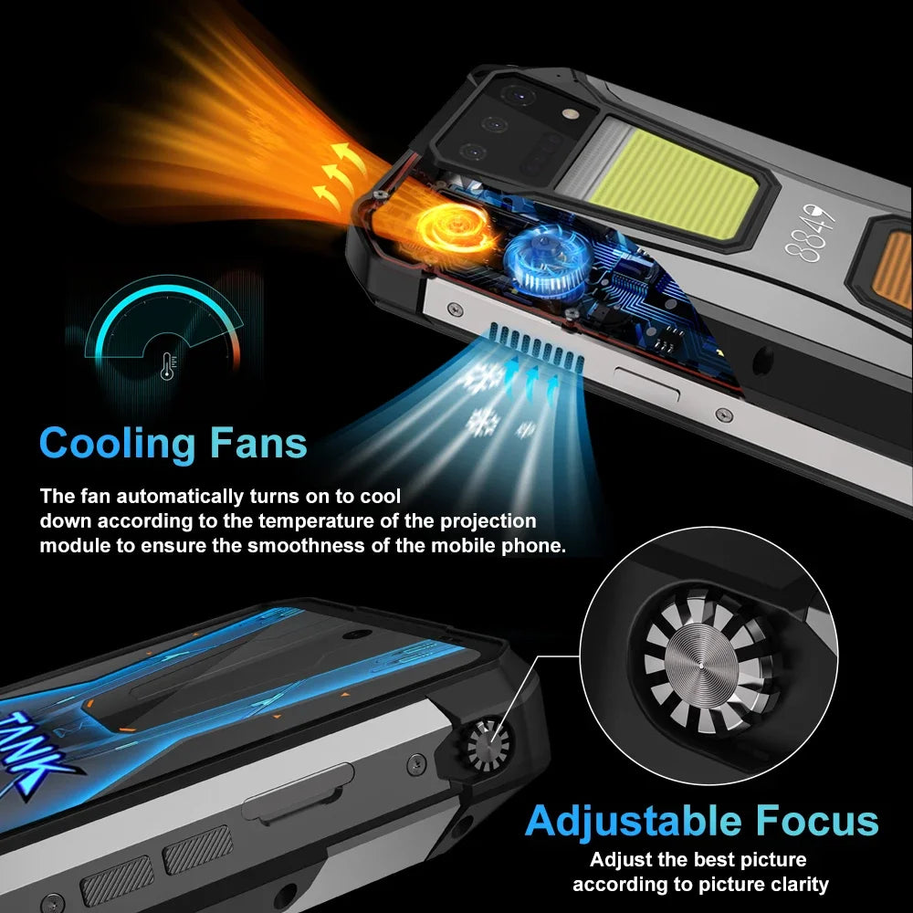 8849 Tank 2 PRO Smartphone resistente con proyector Pantalla de 6,79" 2,4 K 24 GB 512 GB Teléfono móvil 23800 mAh 120 W Teléfono Android 14