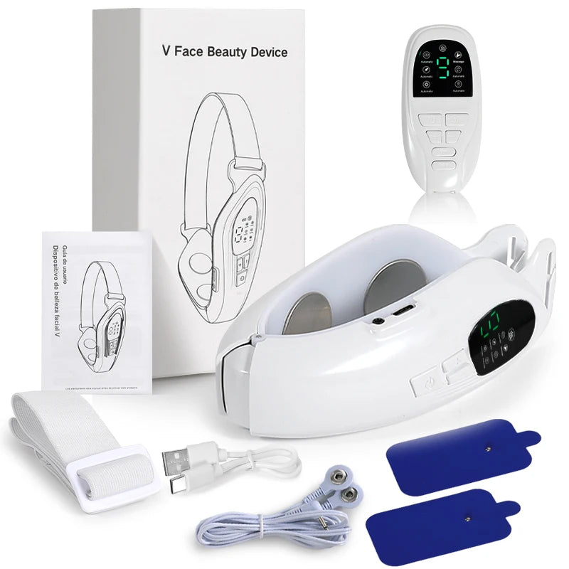 Máquina Eléctrica Reductora de Doble Mentón en Forma de V, Dispositivo de Belleza Facial, Masajeador Adelgazante Facial para Mejorar la Línea de la Mandíbula