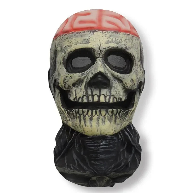 Máscara de cara de fantasma de Halloween impresa en 3D, máscara de malla elástica de cara completa, tocado de juego de rol de calavera, pasamontañas de terror para cosplay de Halloween