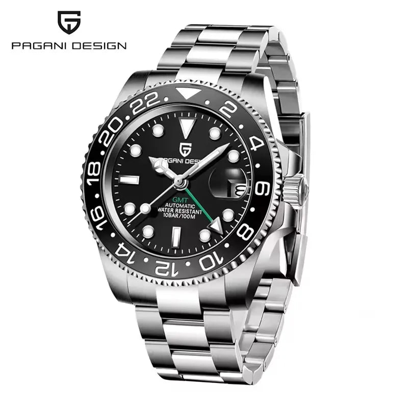 2026 PAGANI DESIGN 40MM Purple Dial GMT Men Mechanical Watch Jubilee Bracelet Sapphire Glass Waterproof Automatic Watch for Men