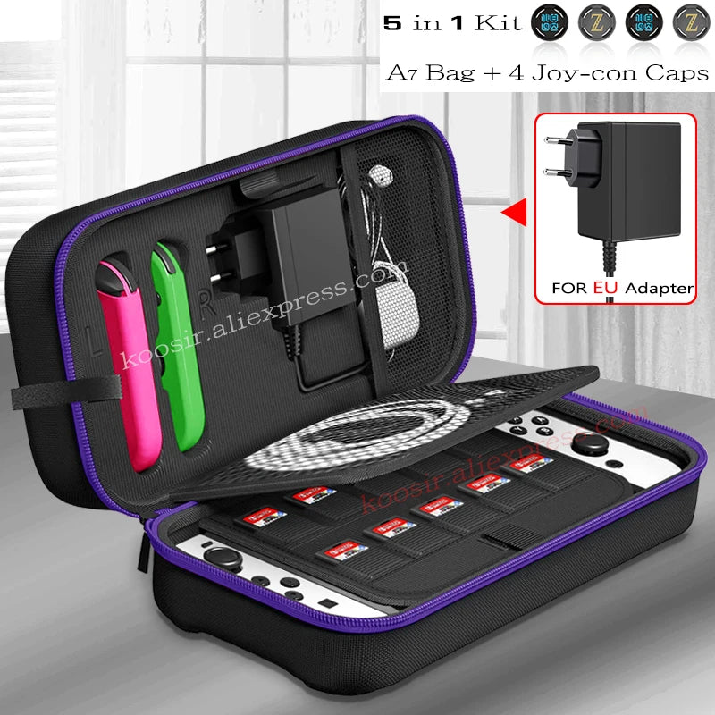Bolsa de almacenamiento grande para Nintendo Switch, Estuche de transporte portátil SwitchOLED, bolsa de viaje de tela Oxford antiarañazos para Nintendo Switch OLED