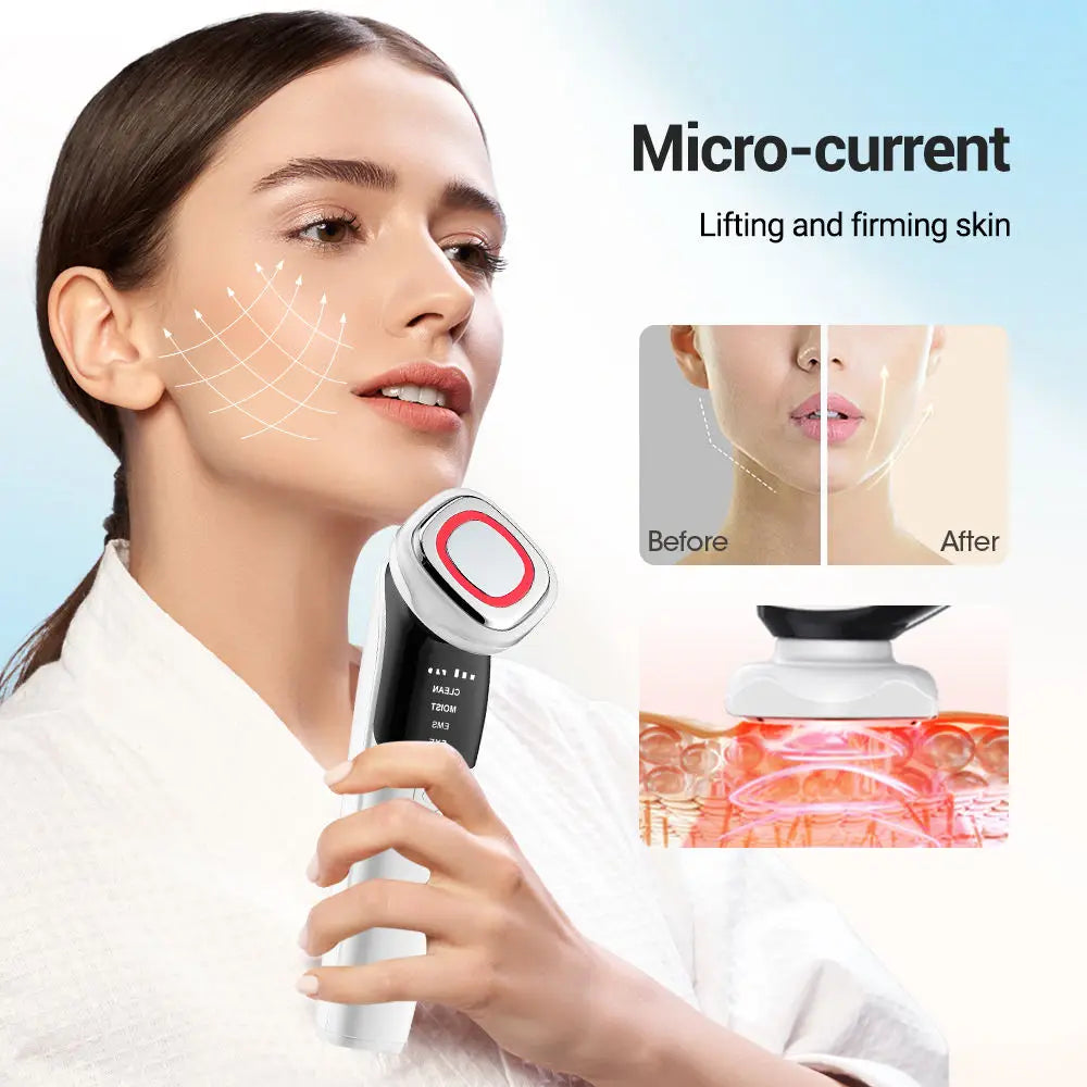 Masajeador Facial EMS, Dispositivo de Belleza, Máquina de Lifting Facial, Microcorriente, Instrumento Reafirmante y Tensor de Piel para Ojos, Herramienta de Cuidado de la Piel con Vibración