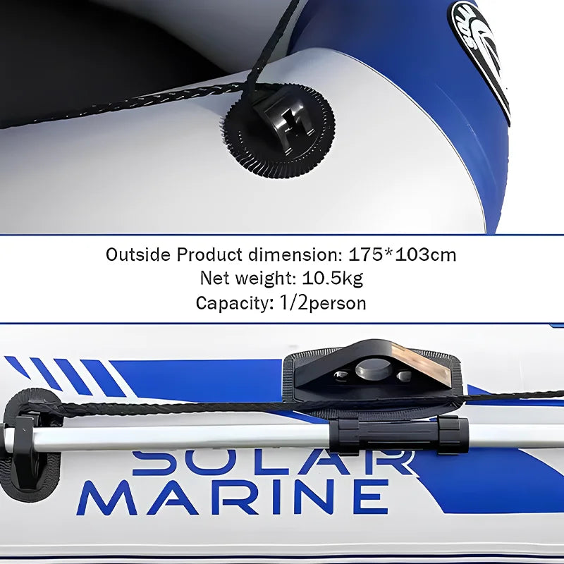 Bote de pesca inflable de PVC Solarmarine, barcos de carreras para una sola persona de 2M y Kayak de surf portátil para adultos, deportes acuáticos al aire libre